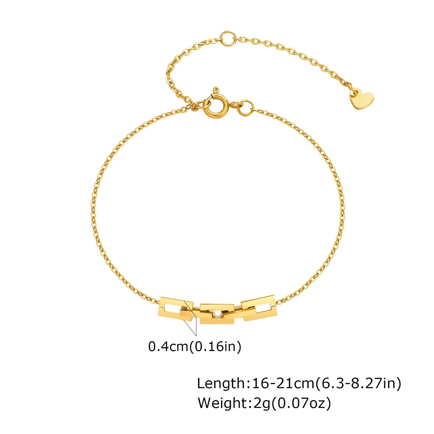 Stainless Steel Stackable Herringbone Bracelet – Gold Plated