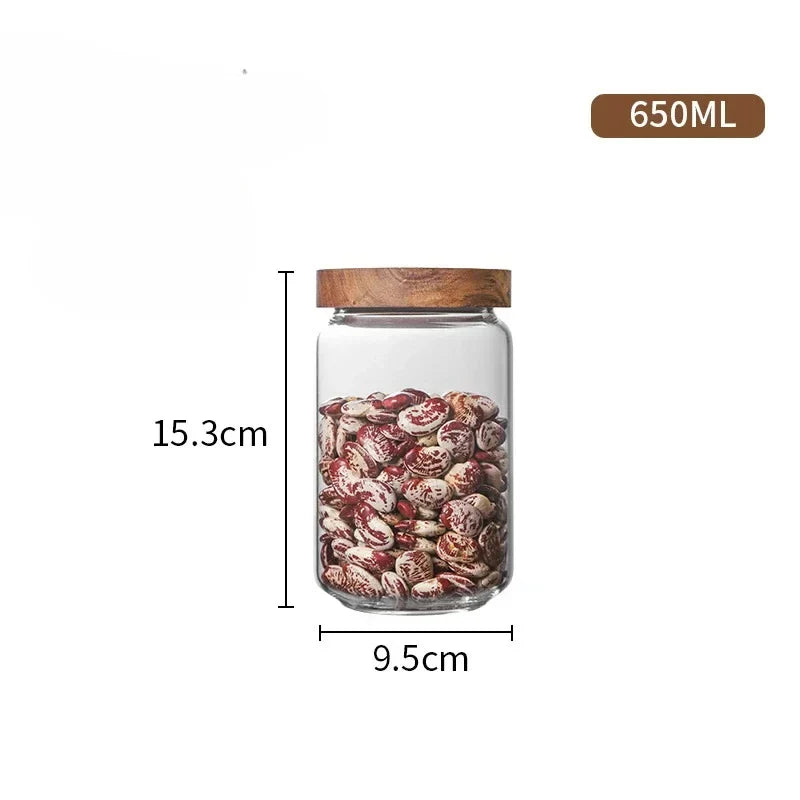 1pcs Wood Lid Orgnizer Glass