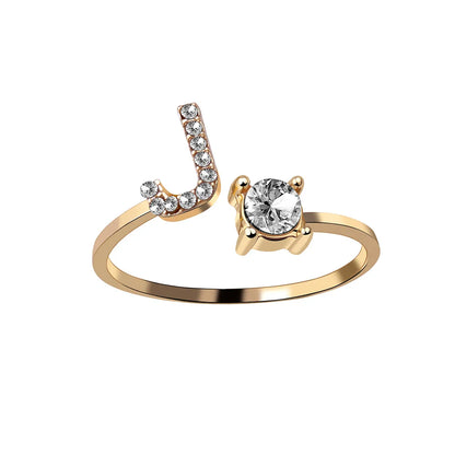Fashion A–Z Initial Letter Ring