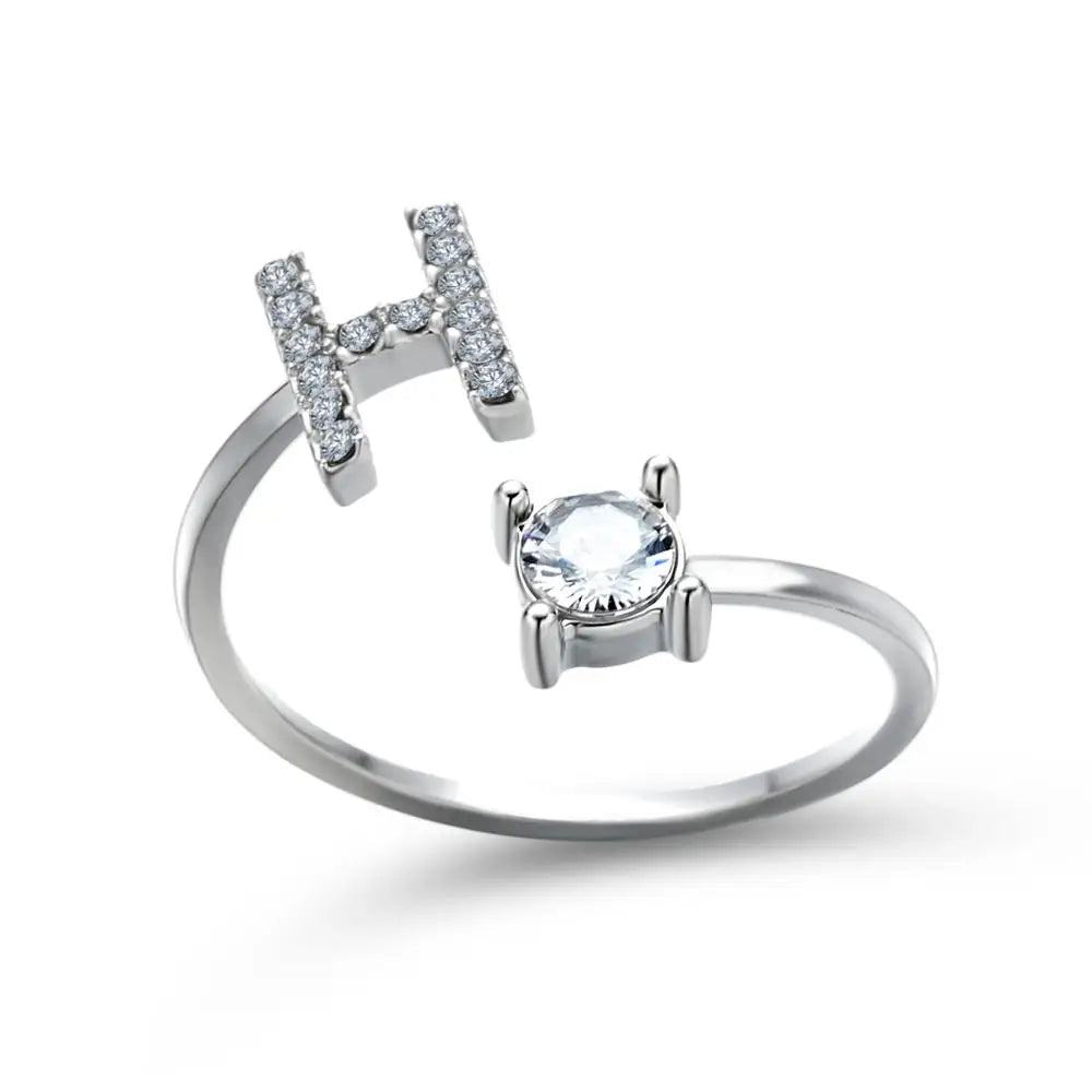 Fashion A–Z Initial Letter Ring