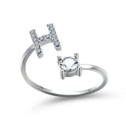Fashion A–Z Initial Letter Ring