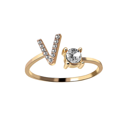 Fashion A–Z Initial Letter Ring