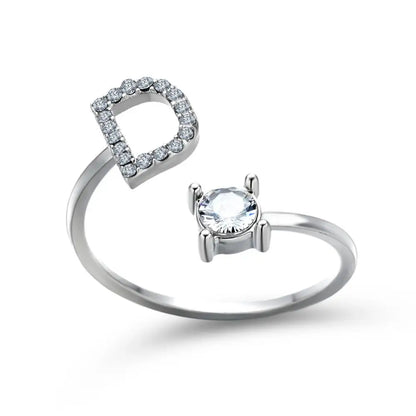 Fashion A–Z Initial Letter Ring