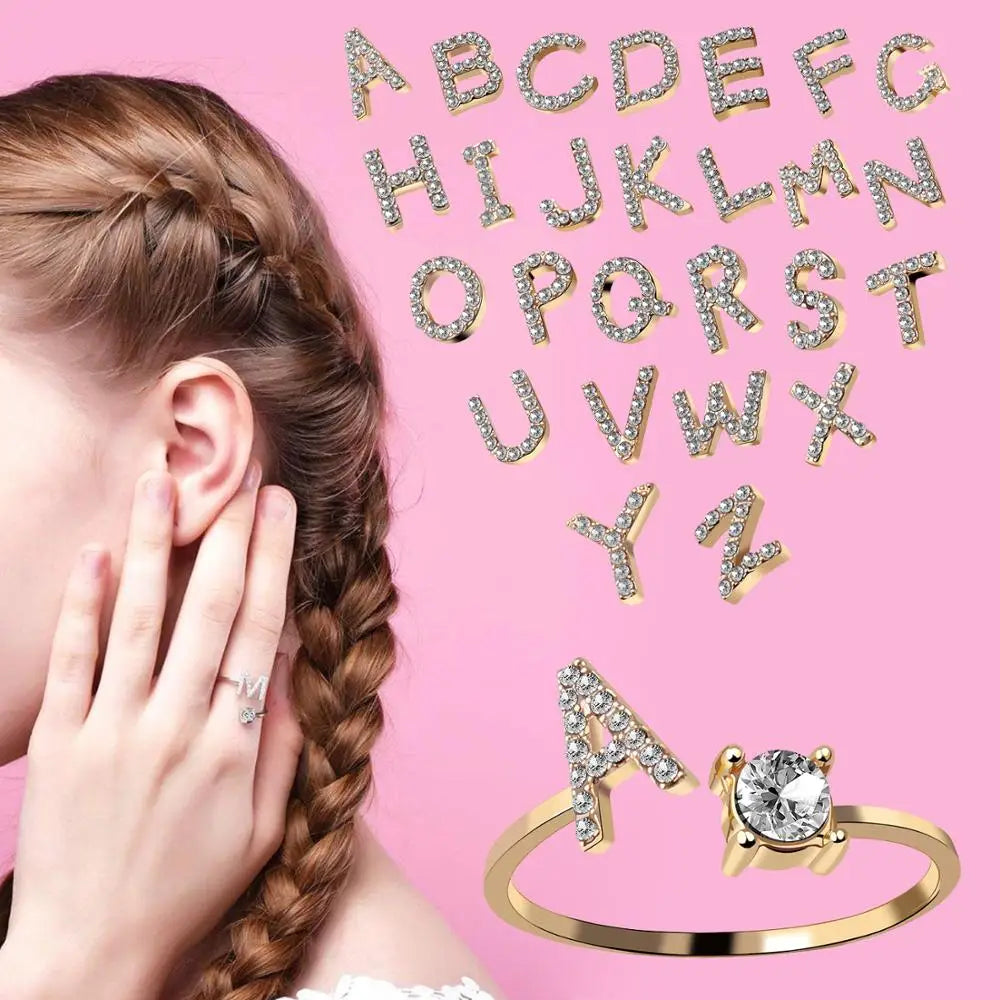 Fashion A–Z Initial Letter Ring