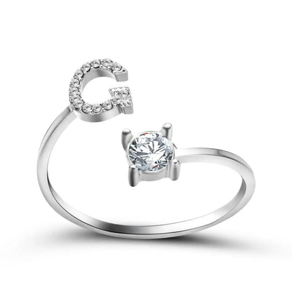 Fashion A–Z Initial Letter Ring