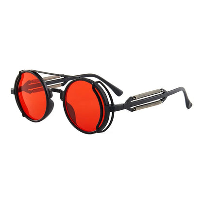 Gothic Steampunk Round Sunglasses – Retro Designer