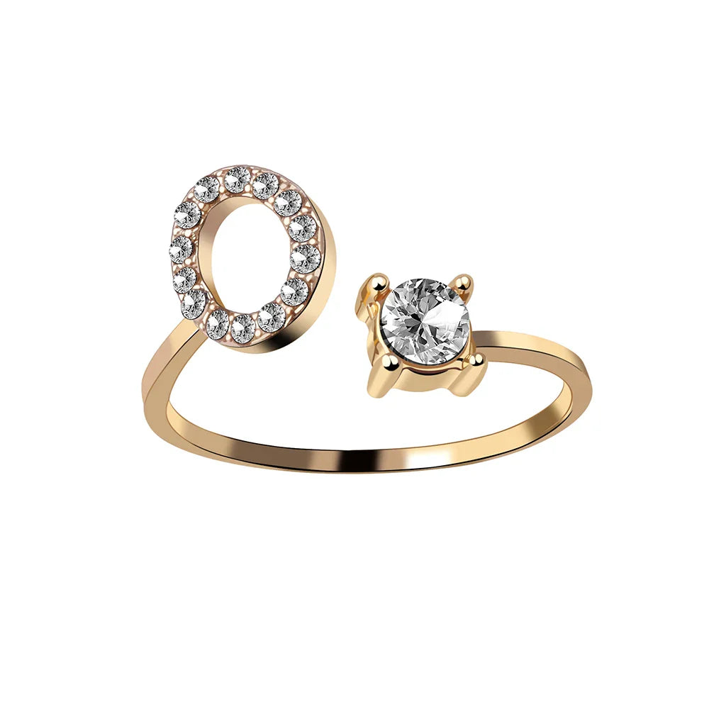 Fashion A–Z Initial Letter Ring