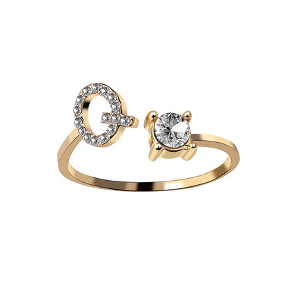 Fashion A–Z Initial Letter Ring