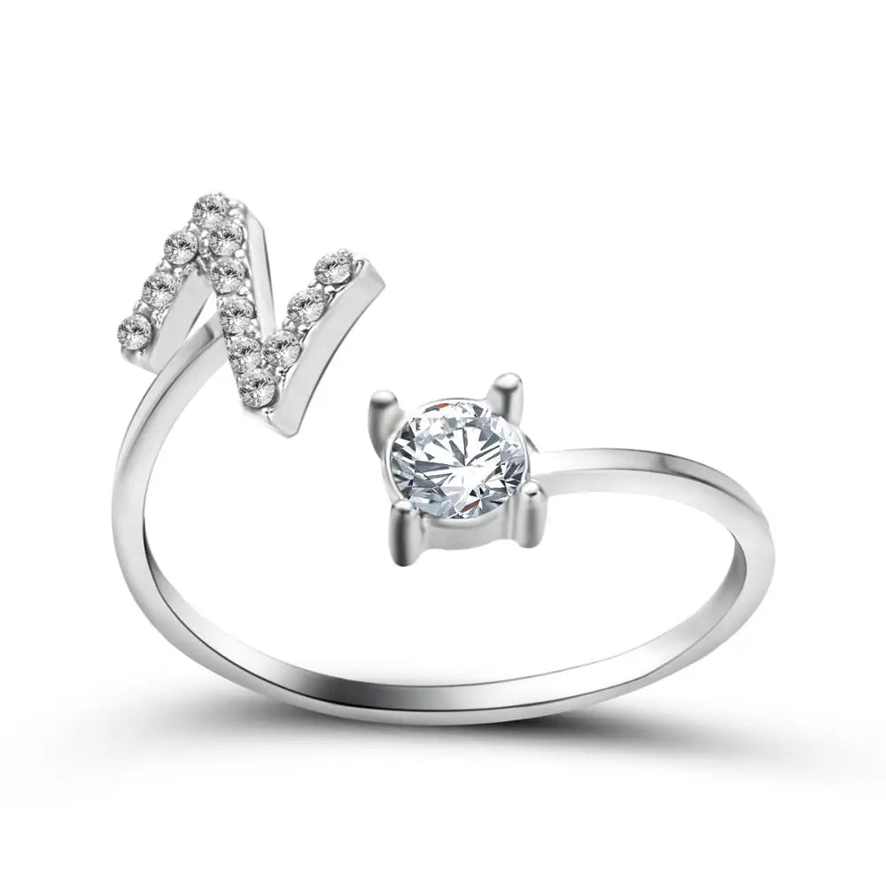 Fashion A–Z Initial Letter Ring