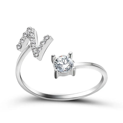 Fashion A–Z Initial Letter Ring