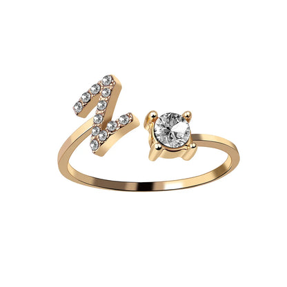 Fashion A–Z Initial Letter Ring