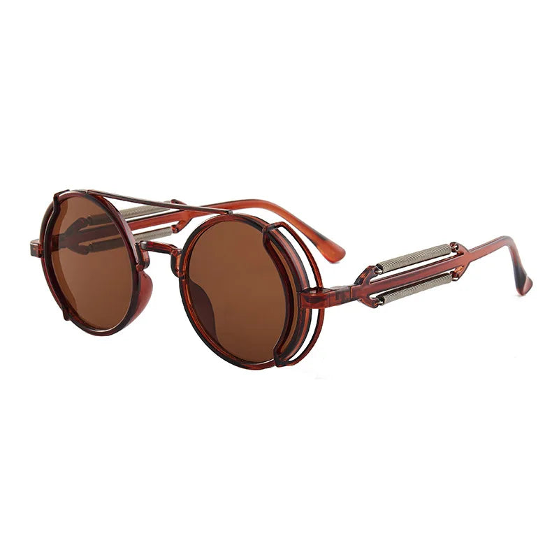 Gothic Steampunk Round Sunglasses – Retro Designer