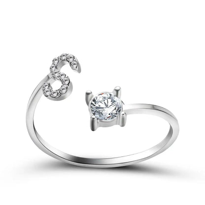 Fashion A–Z Initial Letter Ring