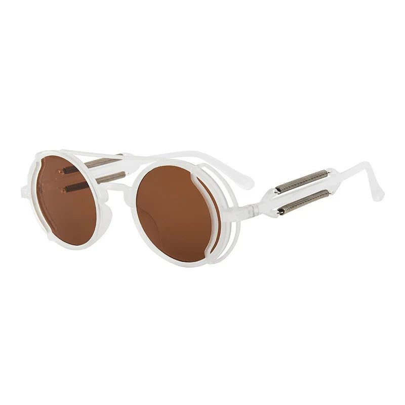 Gothic Steampunk Round Sunglasses – Retro Designer