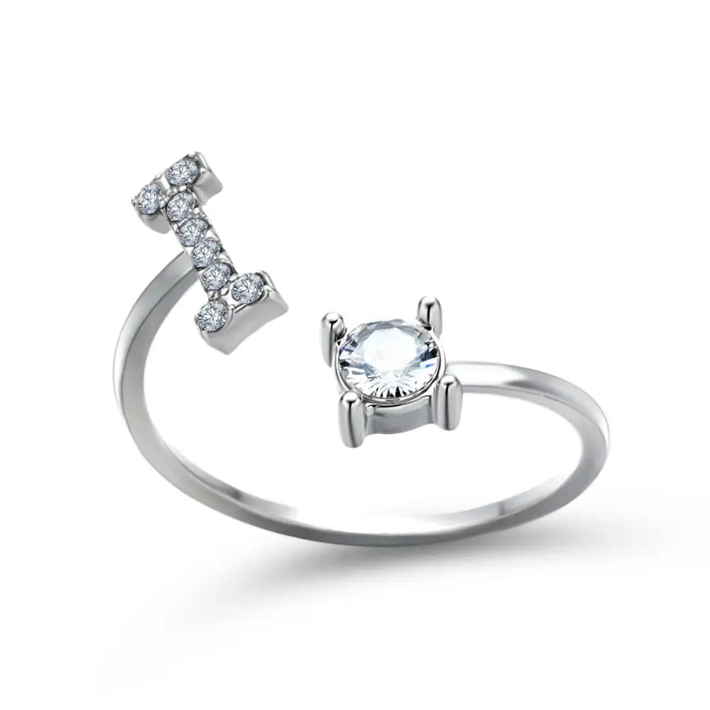 Fashion A–Z Initial Letter Ring
