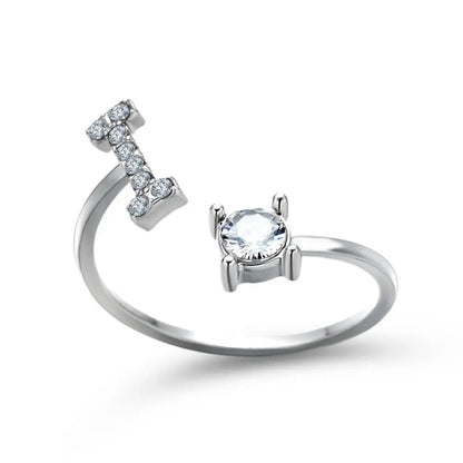 Fashion A–Z Initial Letter Ring