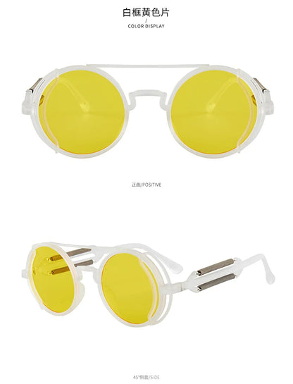 Gothic Steampunk Round Sunglasses – Retro Designer