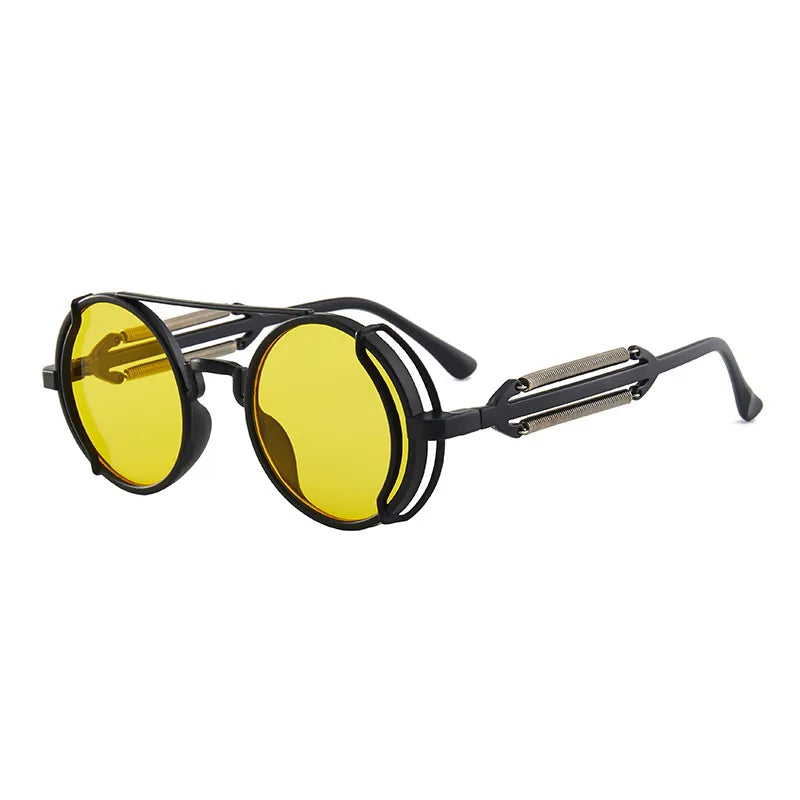 Gothic Steampunk Round Sunglasses – Retro Designer
