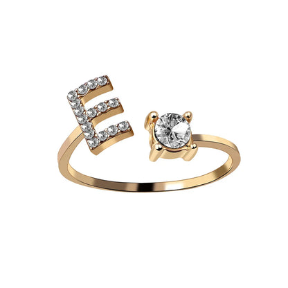 Fashion A–Z Initial Letter Ring