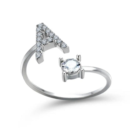 Fashion A–Z Initial Letter Ring