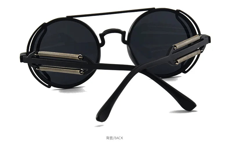 Gothic Steampunk Round Sunglasses – Retro Designer