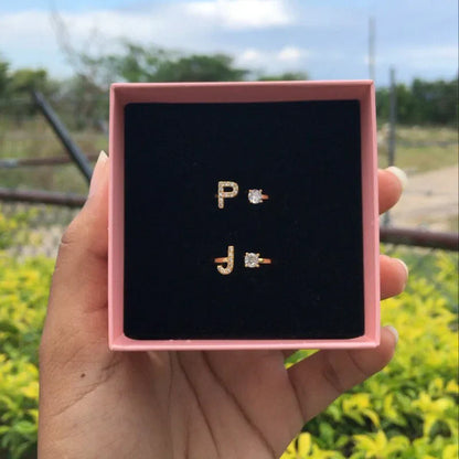 Adjustable Zircon Initial Letter Ring – A–Z