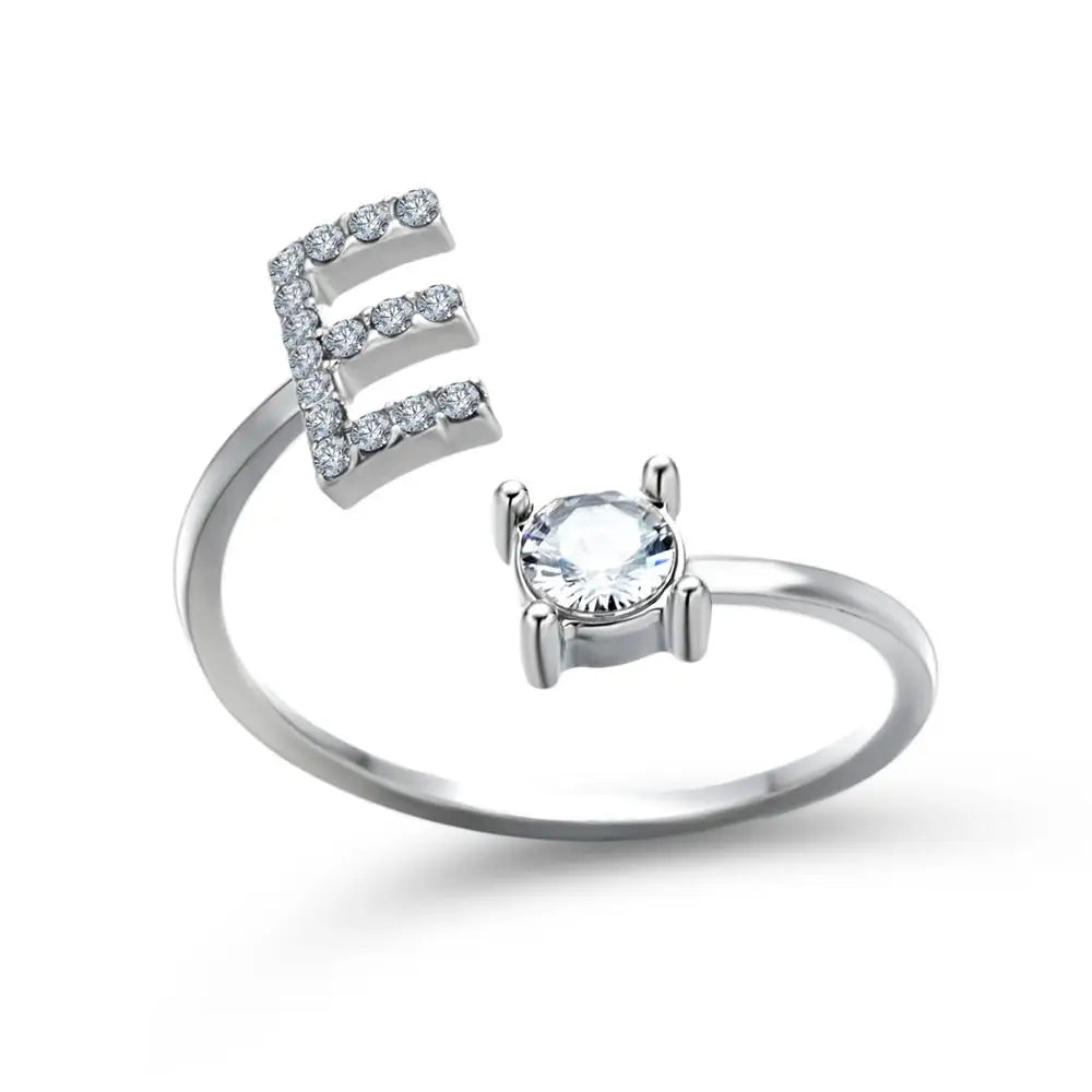 Fashion A–Z Initial Letter Ring