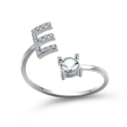 Fashion A–Z Initial Letter Ring