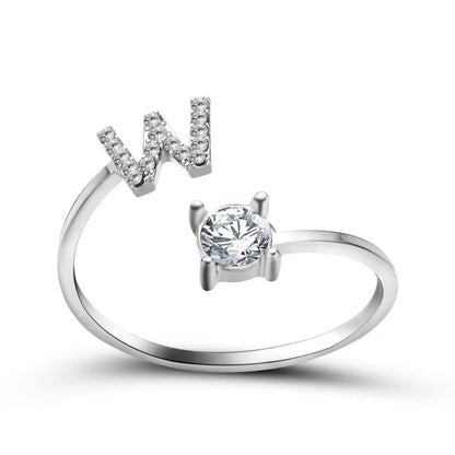 Fashion A–Z Initial Letter Ring