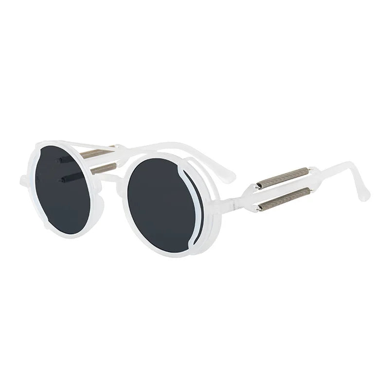 Gothic Steampunk Round Sunglasses – Retro Designer