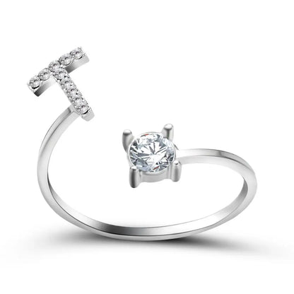 Fashion A–Z Initial Letter Ring