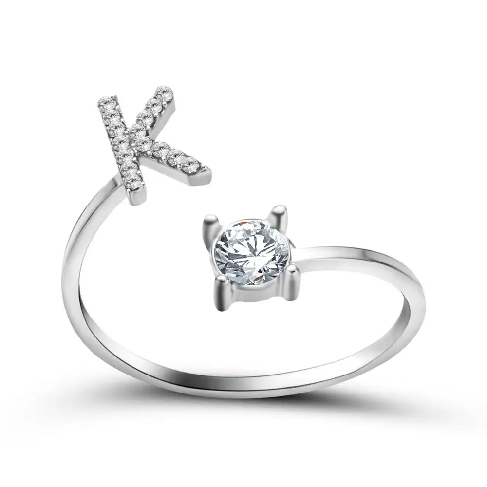 Fashion A–Z Initial Letter Ring