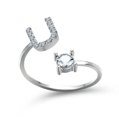 Fashion A–Z Initial Letter Ring