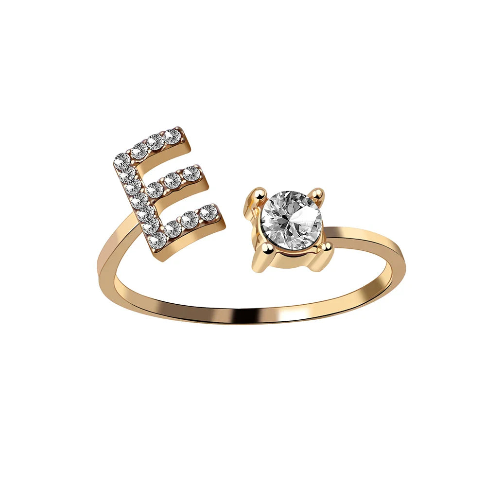 Fashion A–Z Initial Letter Ring