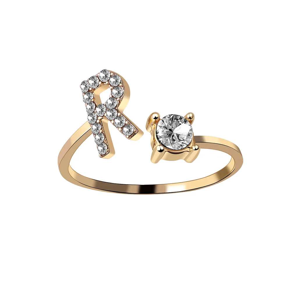 Fashion A–Z Initial Letter Ring