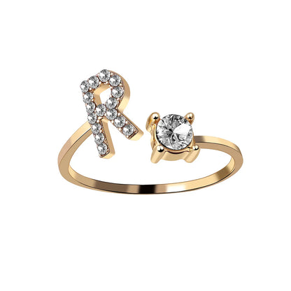 Fashion A–Z Initial Letter Ring