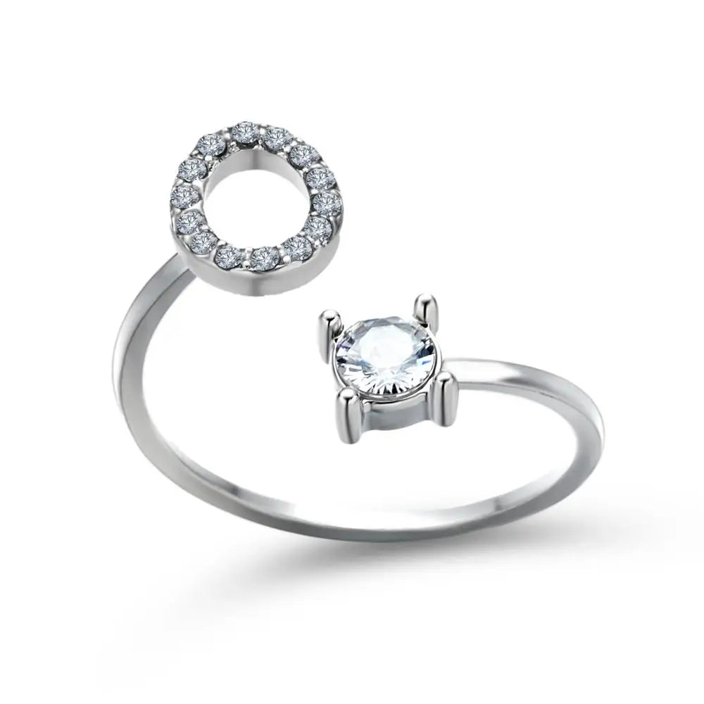 Fashion A–Z Initial Letter Ring
