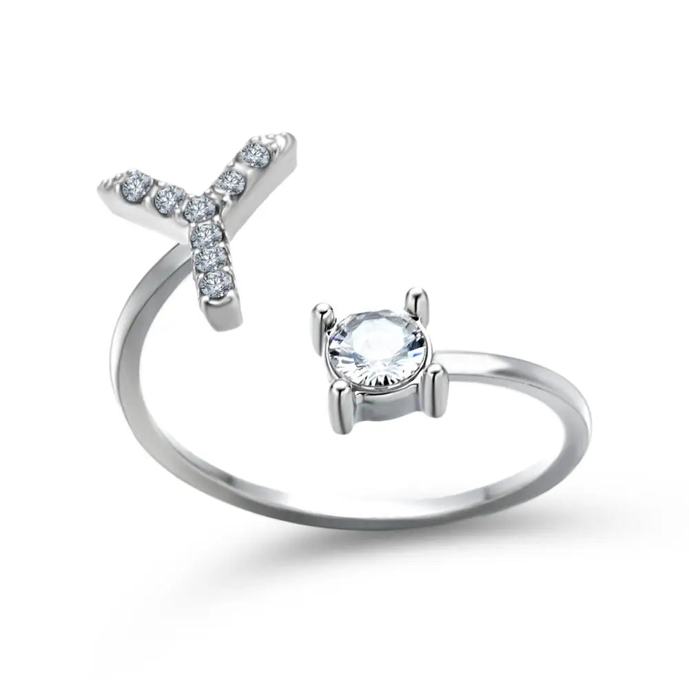 Fashion A–Z Initial Letter Ring