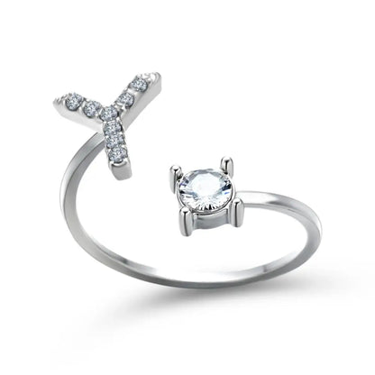 Fashion A–Z Initial Letter Ring