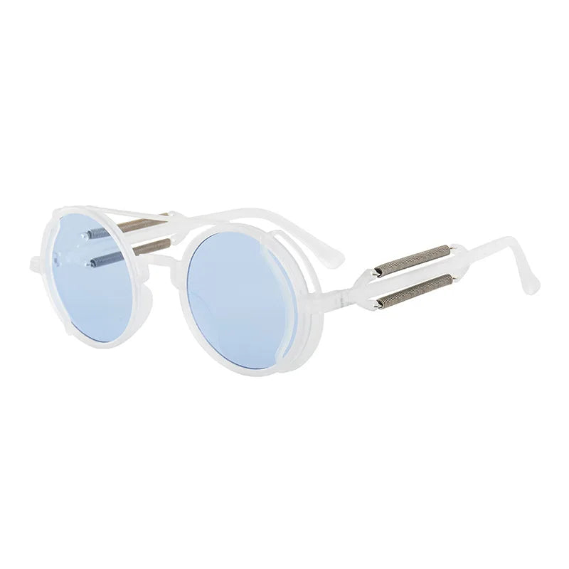 Gothic Steampunk Round Sunglasses – Retro Designer