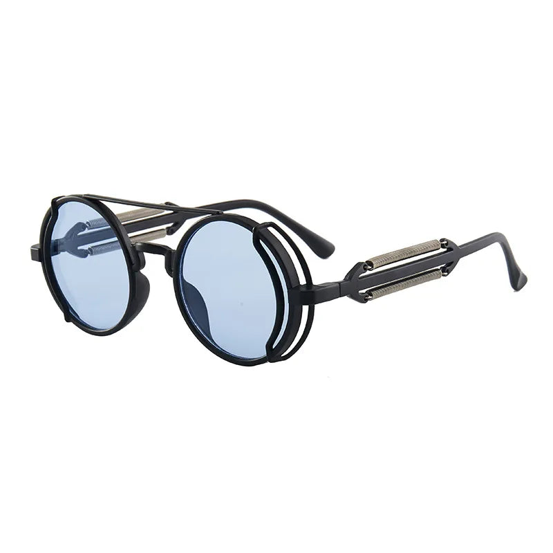Gothic Steampunk Round Sunglasses – Retro Designer