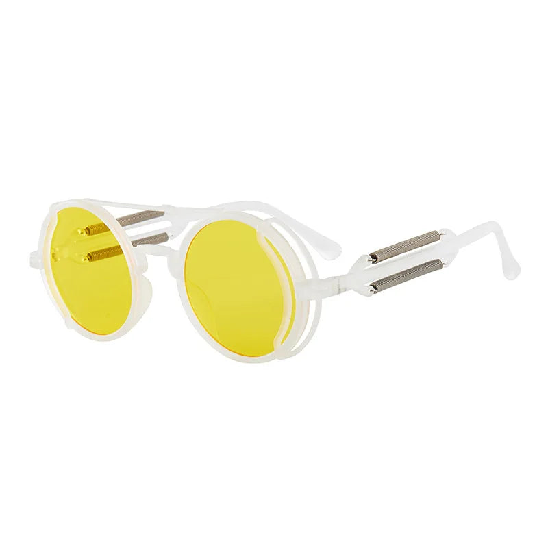 Gothic Steampunk Round Sunglasses – Retro Designer