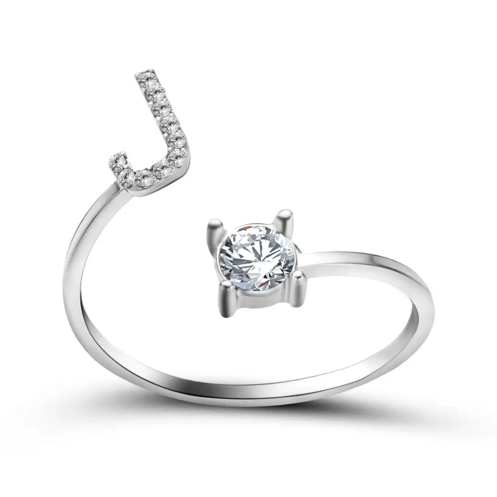 Fashion A–Z Initial Letter Ring
