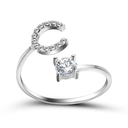 Fashion A–Z Initial Letter Ring