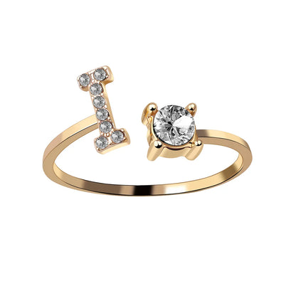 Fashion A–Z Initial Letter Ring