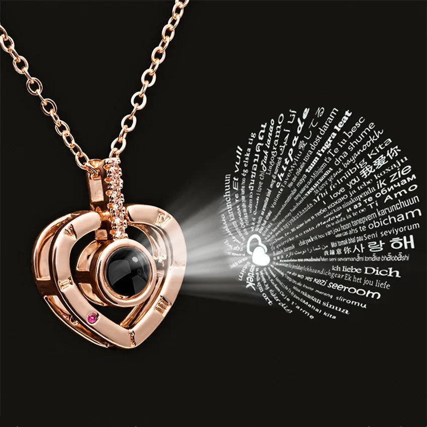 "I Love You" 100 Languages Projection Necklace