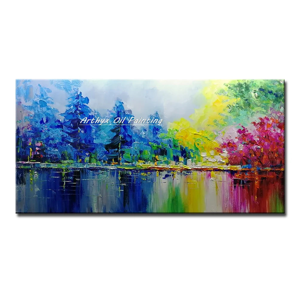 Palette Knife Tree Oil Painting on Canvas