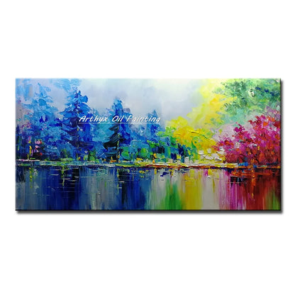 Palette Knife Tree Oil Painting on Canvas