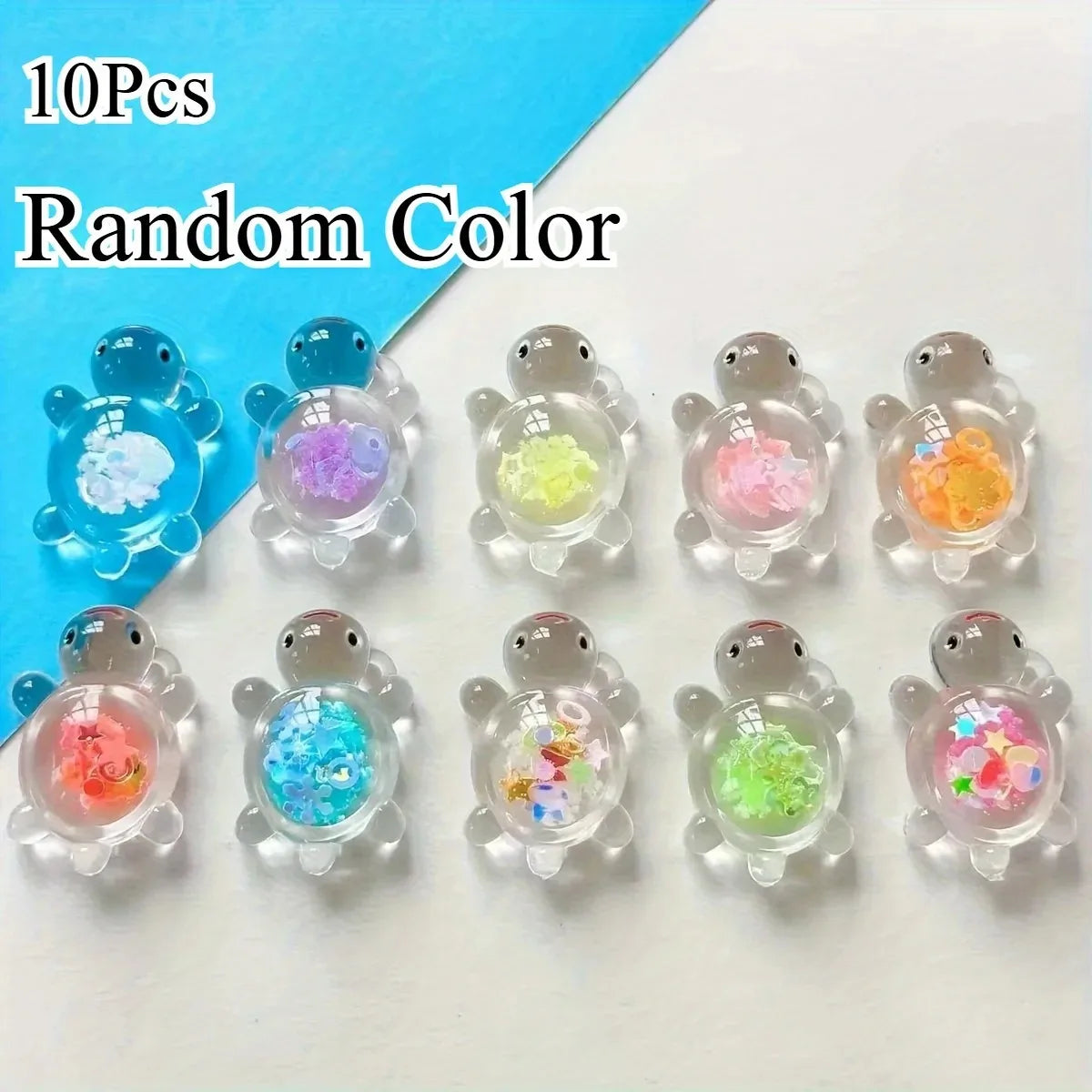 10PCS Glow-in-the-Dark Resin Turtle Figurines