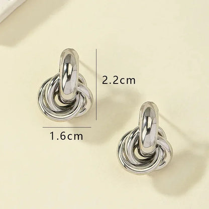 Gold & Silver Knot Hoop Earrings – Trendy Studs